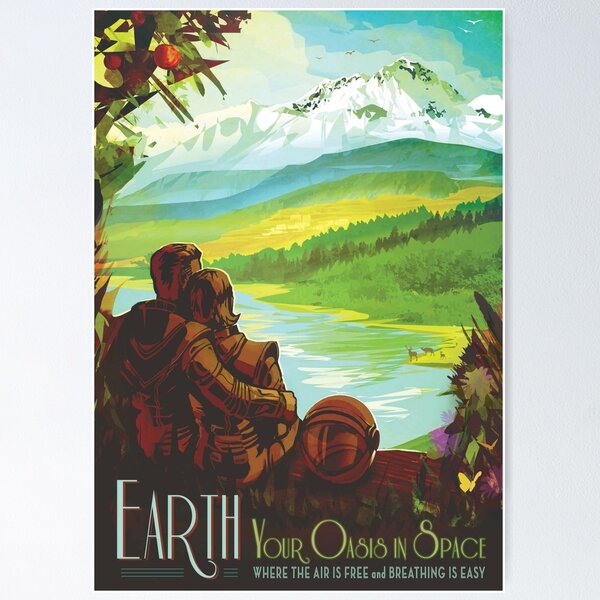 Earth, your oasis in space Poster RB1412 product Offical oasis Merch