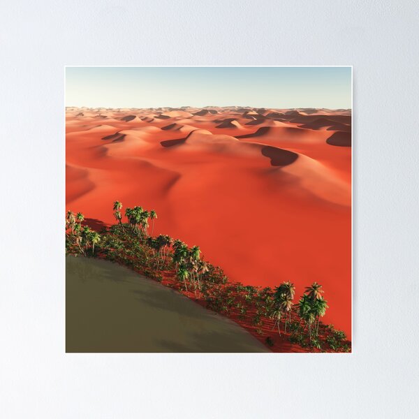 An oasis in the middle of the orange desert - Funny oasis desert picture Poster RB1412 product Offical oasis Merch