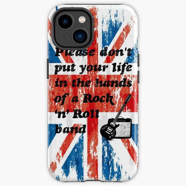 Please don't put your life in the hands of a Rock ‘n’ Roll band | Oasis | Lyrics | Union Jack iPhone Tough Case RB1412 product Offical oasis Merch