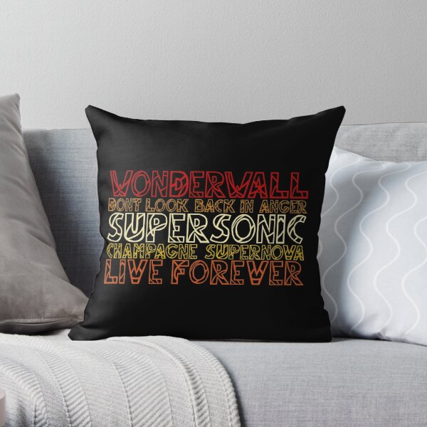 Oasis Songs Throw Pillow RB1412 product Offical oasis Merch