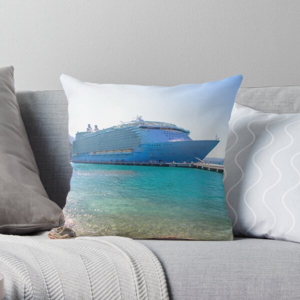 Oasis of the Seas docked Throw Pillow RB1412 product Offical oasis Merch
